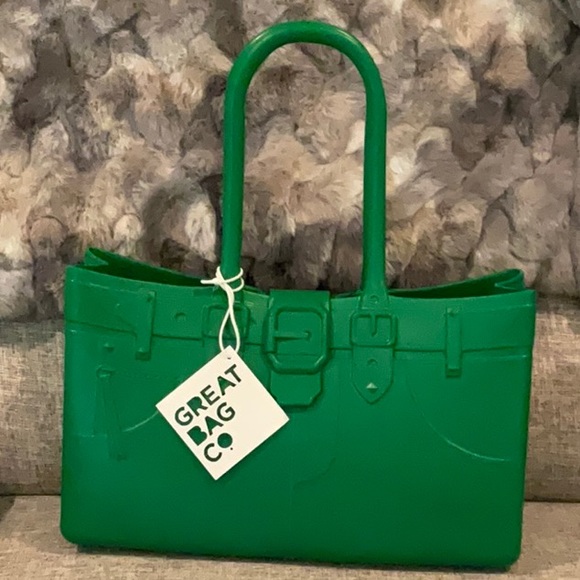 Great Bag Co. Bags Great Bag Company Kelly Green Rubber Tote Nwt Poshmark